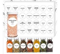 v2croft 140 Spice Jar Labels - 1.5" Round Seasoning Stickers, Black Text on White Matte Backing,Waterproof Label for Spice Containers,Herb Seasoning Glass/Bottles,Kitchen Organization Storage