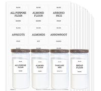 v2croft 144 Kitchen Pantry Labels for Containers,Minimalistic Preprinted White Matte Black Text Food Name Stickers,Home Organization Labels for Jars Canisters & Storage Bins(Water Resistant)