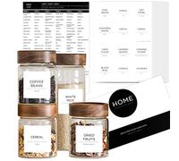 v2croft 168 Pantry Labels for Food Storage Containers, Minimalist White Matte Stickers Black Text, Kitchen Pantry Organization Lables for Canisters,Jars,Bottles Storage Bins (Water Resistant)