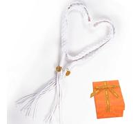 v2croft Wedding Lasso Rope Handfasting Cord with Pendants - Natural Cotton Traditional Celtic Pattern Rustic Wedding Cord Lazos para Boda for Ceremony (White)
