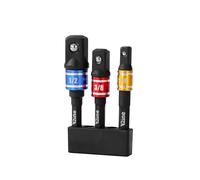 V2ine Magnetic Impact Driver Adapter Set: 3PCS Magnetic Extension Drill Socket Adapter 1/4 3/8 1/2" + 2.5inch Quick Release Bit Holder