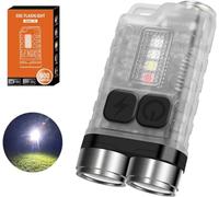 V3 Small Powerful Mini Flashlight 900 High Lumen Keychain EDC Flashlight, Super Bright Pocket USB Rechargeable Tactical LED Flash Light with Magnetic Waterproof for Camping, Hiking, Emergencies