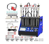 V311 GDI Fuel Injector Cleaner Machine 6-Cylinder Heated Ultrasonic Cleaner Tester for EFI/FSI Injectors, Automotive Fuel System Injection Cleaning Tester Kit with 7 Core Functions for Most Vehicles