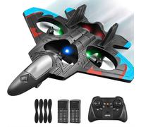 V32 RC Plane, Foam Remote Control Airplane with Light, 2 Batteries, 360° Flip Fighter Jet Toys, 3 Speeds Adjustable RC Fighter Jet Planes Toy Gifts for Kids Boy Beginners Adults