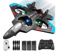 V32 RC Plane, Foam Remote Control Airplane with Light, 2 Batteries, 360° Flip Fighter Jet Toys, 3 Speeds Adjustable RC Fighter Jet Planes Toy Gifts for Kids Boy Beginners Adults