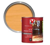 V33 UV Resistant Decking Oil - Protects & Revives - Enhanced UV Filters - Water-Repellent - Clear 5 Litres
