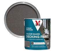 V33 Colour Guard Decking Paint - 5-Year Guarantee - Anti-Slip - UV-Resistant - Dark Silver 2.5 Litres
