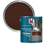 V33 Colour Guard Decking Paint - 5-Year Guarantee - Anti-Slip - UV-Resistant - Medium Brown 2.5 Litres