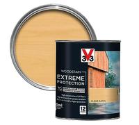 V33 Extreme Protection Woodstain - 12-Year Guarantee - Extreme Weather Protection - Anti-Humidity Barrier - Only 2 Coats - Clear 750ml