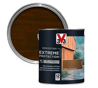 V33 Extreme Protection Woodstain - 12-Year Guarantee - Extreme Weather Protection - Anti-Humidity Barrier - Only 2 Coats - Dark Oak 2.5 litres