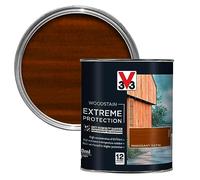 V33 Extreme Protection Woodstain - 12-Year Guarantee - Extreme Weather Protection - Anti-Humidity Barrier - Only 2 Coats - Mahogany 750ml