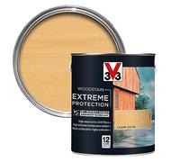 V33 Extreme Protection Woodstain - 12-Year Guarantee - Extreme Weather Protection - Anti-Humidity Barrier - Only 2 Coats - Clear 2.5 litres