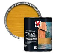 V33 Extreme Protection Woodstain - 12-Year Guarantee - Extreme Weather Protection - Anti-Humidity Barrier - Only 2 Coats - Light Oak 750ml
