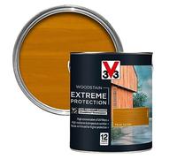 V33 Extreme Protection Woodstain - 12-Year Guarantee - Extreme Weather Protection - Anti-Humidity Barrier - Only 2 Coats - Teak 2.5 litres