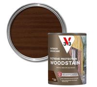 V33 Extreme Protection Woodstain for Exterior Wood, Dark Walnut Satin,750ml