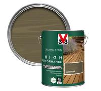 V33 High Performance Decking Stain Dark Silver 5L | Biosourced Formula | Anti-Slip | Quick Dry | UV-Resistant | Hard-Wearing | Long-Lasting Weather Protection