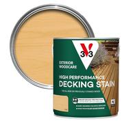 V33 High Performance Decking Stain, Clear, 2.5L | Nourishes & enhances decking, Anti-slip finish, UV & weather resistant, Biosourced formula
