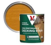 V33 High Performance Decking Stain, Light Oak, 2.5L | Nourishes & enhances decking, Anti-slip finish, UV & weather resistant, Biosourced formula