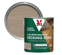 V33 High Performance Decking Stain, Light Silver, 2.5L | Nourishes & enhances decking, Anti-slip finish, UV & weather resistant, Biosourced formula