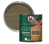 V33 High Performance Decking Stain - Long-Lasting Weather Protection - UV-Resistant - Anti-Slip - Biosourced Formula - Dark Silver 2.5 litres