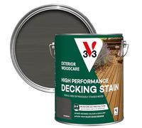 V33 High Performance Decking Stain - Long-Lasting Weather Protection - UV-Resistant - Anti-Slip - Biosourced Formula - Gunmetal 5 litres