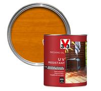 V33 Medium Oak Uv Resistant Decking Wood Oil, 5L