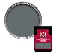 V33 Renovation Charcoal Grey Satinwood Cupboard & Cabinet Paint, 75Ml Tester Pot