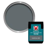 V33 Renovation Charcoal Grey Satinwood Wall Tile & Panelling Paint, 75Ml Tester Pot