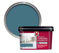 V33 Renovation Cupboard & Worktop Paint, Petrol Blue Satin, 2L