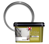 V33 Renovation Floor & Stairs Paint - No Undercoat Needed - Wooden, Laminate & Tiled Floors - Reinforced Protection - Easy Maintenance - White Satin 2 Litres