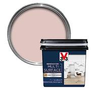V33 Renovation Multi-Surface Paint - No Undercoat Needed - Over 20 Surfaces - Resistance To Water Stains & Impact - High Coverage - Bohemian Rose Satin 750ml