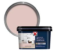 V33 Renovation Multi-Surface Paint - No Undercoat Needed - Over 20 Surfaces - Resistance To Water Stains & Impact - High Coverage - Bohemian Rose Satin 2 Litres