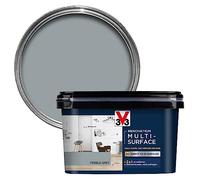 V33 Renovation Multi-Surface Paint - No Undercoat Needed - Over 20 Surfaces - Resistance To Water Stains & Impact - High Coverage - Pebble Grey Satin 2 Litres