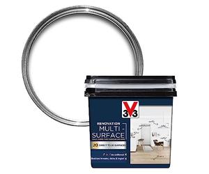 V33 Renovation Multi-Surface Paint - No Undercoat Needed - Over 20 Surfaces - Resistance To Water Stains & Impact - High Coverage - White Satin 750ml
