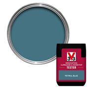 V33 Renovation Petrol Blue Satinwood Cupboard & Cabinet Paint, 75Ml Tester Pot