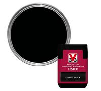 V33 Renovation Quartz Black Satinwood Cupboard & Cabinet Paint, 75Ml Tester Pot