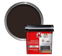 V33 Renovation Radiator & Household Appliance Paint - Direct to Metal & PVC - High Adhesion - Resistance to Temperature Variations - Carbon Metallic 750ml