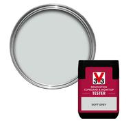 V33 Renovation Soft Grey Satinwood Cupboard & Cabinet Paint, 75Ml Tester Pot