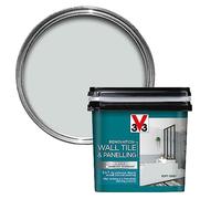 V33 Renovation Wall Tile & Panelling Paint - No Undercoat Needed - For High Moisture Surfaces - Resistant To Temperature Variations - Soft Grey 750ml
