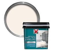 V33 Renovation Wall Tile & Panelling Paint - No Undercoat Needed - for High Moisture Surfaces - Resistant to Temperature Variations - Powder Pink Satin 750ml