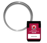 V33 Renovation White Satinwood Cupboard & Cabinet Paint, 75Ml Tester Pot