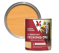 V33 UV Resistant Decking Oil, Clear, 2.5L | Long-lasting UV protection, Nourishes & waterproofs, Natural matt finish, Microporous formula