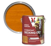 V33 UV Resistant Decking Oil, Medium Oak, 5L | Long-lasting UV protection, Nourishes & waterproofs, Natural matt finish, Microporous formula