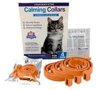 V3OHUB - 4 Pack Cat Calming Collar, Pheromone-Infused Behaviour Support - Clinically Proven Anti-Stress & Anxiety Relief for Cats - Waterproof, Adjustable, Lasting Comfort (Orange)