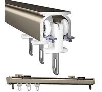 V3VOGUE Aluminum Curtain Track 50cm To 600cm Ceiling Or Wall Mount Curtain Rail Syatem, With Nanos Silent Track And Pulleys, For Slide Smoothly Of Curtains, Room Divider For Bedroom