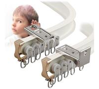 V3VOGUE Curtain Tracks Bendable Cuttable - Trapezoidal L/U-shaped Curved Rail, Rollers Guide Slides, Ceiling Or Wall Mount Curtain Tracks Set For Shower Room Divider Bay Window