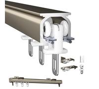 V3VOGUE Metal Curtain Track Set 1m 2m 3m 4m 5m 6m Ceiling Or Wall Mounting Curtain Track Lightweight Heavy-Duty Aluminium Curtain Rails For Holding Curtain Panels, Room Dividers