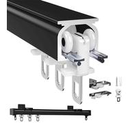 V3VOGUE Metal Curtain Track Set 1m 2m 3m 4m 5m 6m Ceiling Or Wall Mounting Curtain Track Lightweight Heavy-Duty Aluminium Curtain Rails For Holding Curtain Panels, Room Dividers