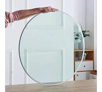 V3VOGUE Outdoor Patio Round Glass Table Top Transparent Black Brown, 40cm 50cm 60cm 80cm Tempered Glass Table Top With Rounded Edge, For Kitchen Dining Tables Or Coffee Table