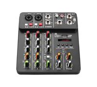 V4 4 Channels Audio Mixer With Bluetooth USB 48V Phantom Power Delay Repaeat Effect For Sound Mixing Console PC Recording Widely Applicable(Black)